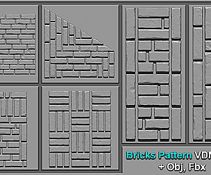 Bricks Pattern VDM Brushes + Obj, Fbx