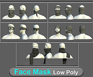 Face Mask Low Poly With UV Vol 3