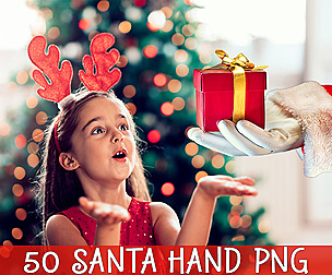 50 Christmas Overlays, Santa Claus Sleeve Glove