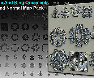 100+ Single and Ring Ornament Height Map Pack