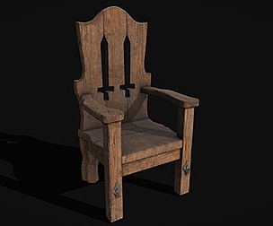 Medieval Rustic High Back Sword Chair