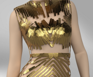 gold elegant dress