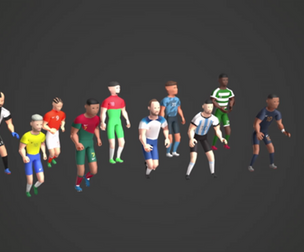 Football Soccer Players Animated Rigged