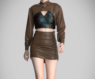 leather top and skirt