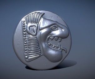 Drachme Knidos coin 3D print model