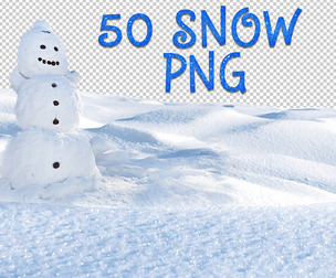 50 Natural Snow Overlays, Feet Ground, Snow Hill