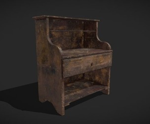 Rustic Medieval Wooden Dining Hutch