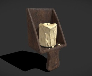 Rustic Medieval Wooden Candle Holder