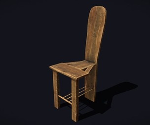 Unique Medieval Wooden Tall Chair