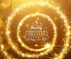 Christmas background with gold magic star