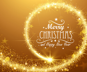 Christmas background with gold magic star
