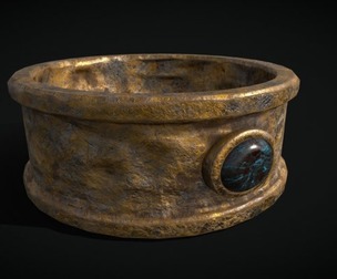 Rustic Medieval Viking Gemmed Ring