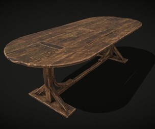 Rustic Medieval Wooden Tavern Table