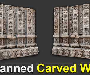 Scanned Carved Wall Low Poly