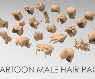 25 cartoon male hair pack 2