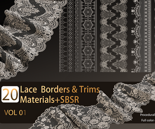 20 Lace Borders and Trims Materials SBSAR-VOL01