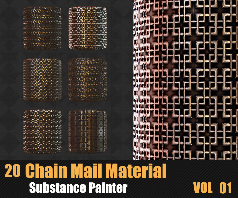 20 Chain Mail Materials In Substance Painter