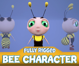 Stylized Bee Character Rigged Cartoon Style