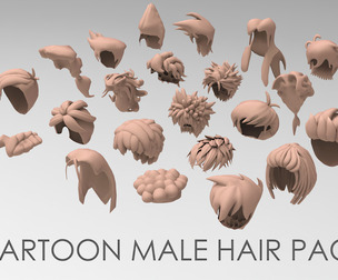 25 cartoon male hair pack 4