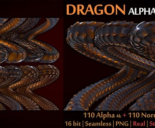 Dragon AlphaPack2 | 110 Alpha and Normal for Brush