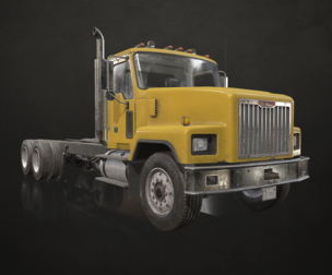 Classic Truck - Yellow - Low Poly