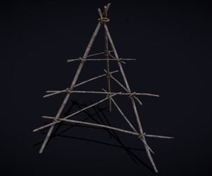 Primitive Tripod Meat Smoker
