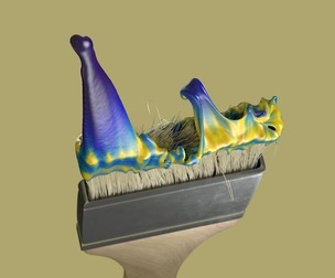 Realistic paint mixing in Houdini fluid sims
