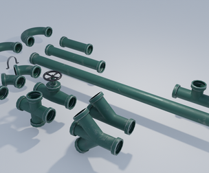 Large Metal Pipes 4K and 2K