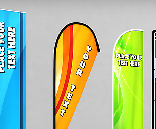 Banner commercial flag stand pack low poly