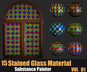 15 Stylized Stained Glass Materials