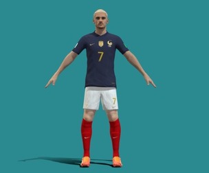 3D Rigged Antoine Griezmann France Worldcup 2022