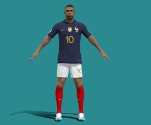 3D Rigged Kylian Mbappe France Worldcup 2022