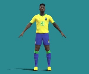 3D Rigged Vinicius Brazil Worldcup 2022