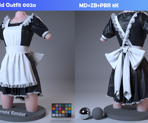 ClothCG: Maid Outfit002a   3DAssets