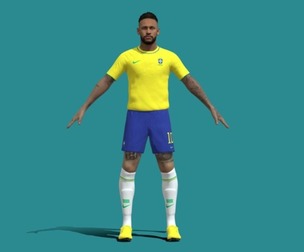 3D T-Pose Neymar Brazil Worldcup 2022