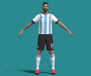 3D Rigged Messi Argentina Worldcup 2022
