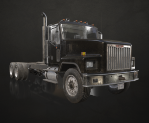 Classic Truck - Black - Low Poly