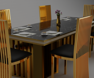 Luxury white marble dining table 3D model