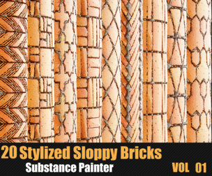 20 Stylized Sloppy Bricks Materials
