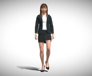 3D Rigged Office Girl