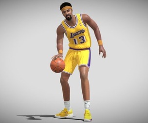 3D Rigged Wilt Chamberlain NBA