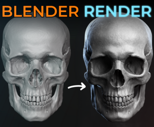 Render Blender scene + FREE Skull model