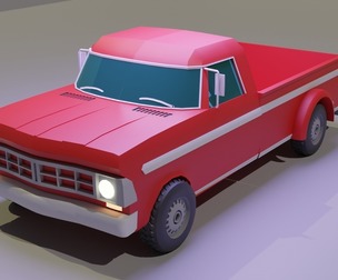 Pickup Truck Low-poly 3D model