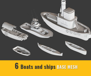 6 Boat and ships BASE MESH