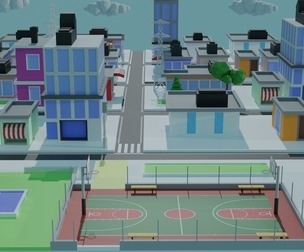 City Model Low-poly 3D model