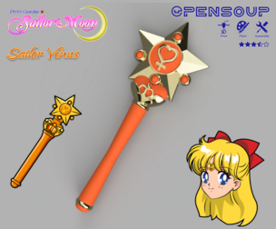 Pretty guardian Sailor Venus transformation wand