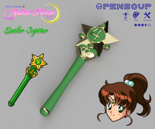 Pretty guardian Sailor Jupiter wand