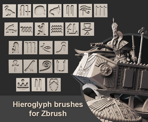 Hieroglyph Brushes for Zbrush