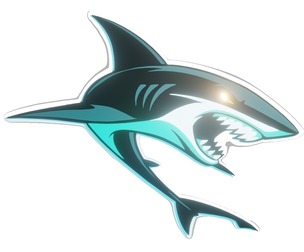 San Jose Sharks logo with white border