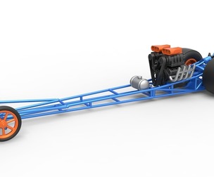 Front engine dragster double supercharged V8 1:25